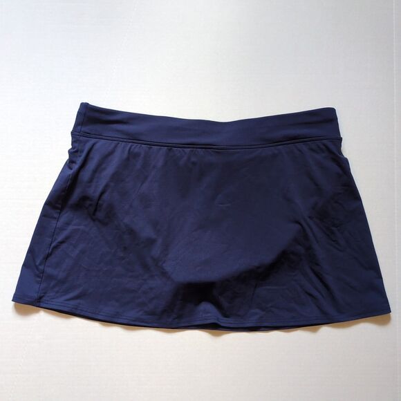 Lands' End Womens 14 Navy Blue Swim Skirt Suit Bottom Lined Built In Brief Beach - Picture 3 of 8